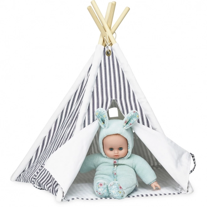 Mini tepee a righe per bambole