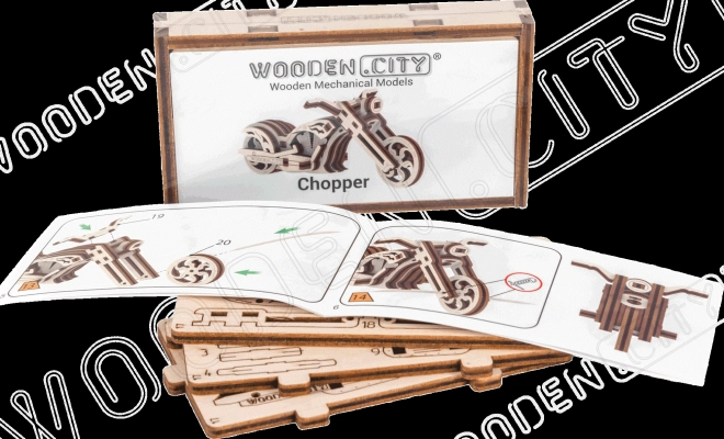 Puzzle 3D in Legno Motocicletta Chopper