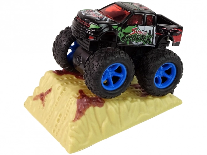 Macchina giocattolo Monster Truck con gomme in gomma e rampa