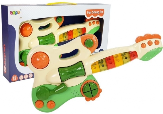 Chitarra Pianola Interattiva per Bambini Suono e Luci Verde