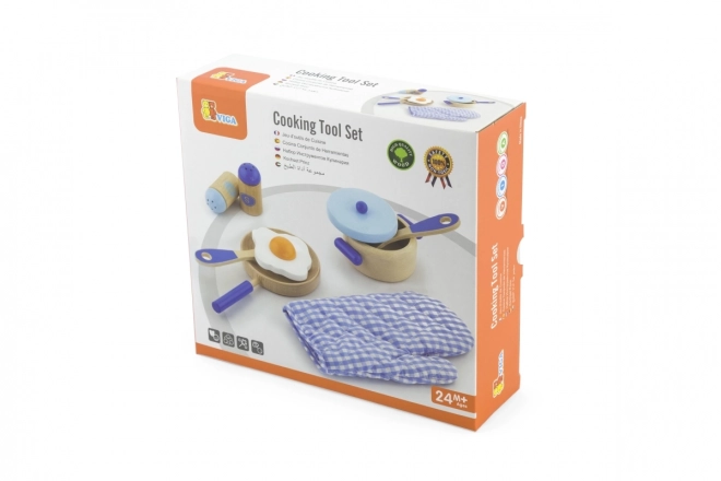 Set di stoviglie in legno - Blu