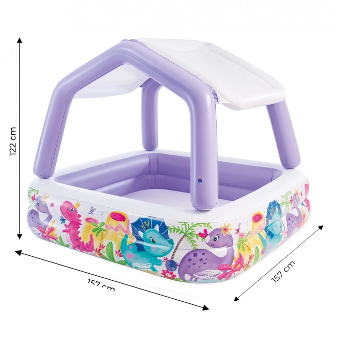 Piscina gonfiabile con baldacchino per bambini INTEX dino