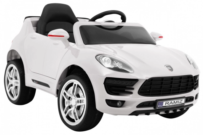 Auto a batteria Turbo-S per bambini Bianco + Telecomando + Avvio lento + Ruote in EVA + Radio MP3
