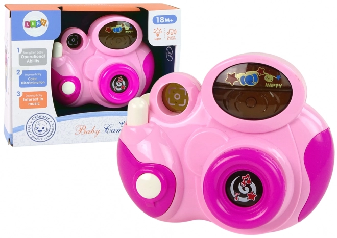 Fotocamera Interattiva per Bambini Luce e Suono Rosa