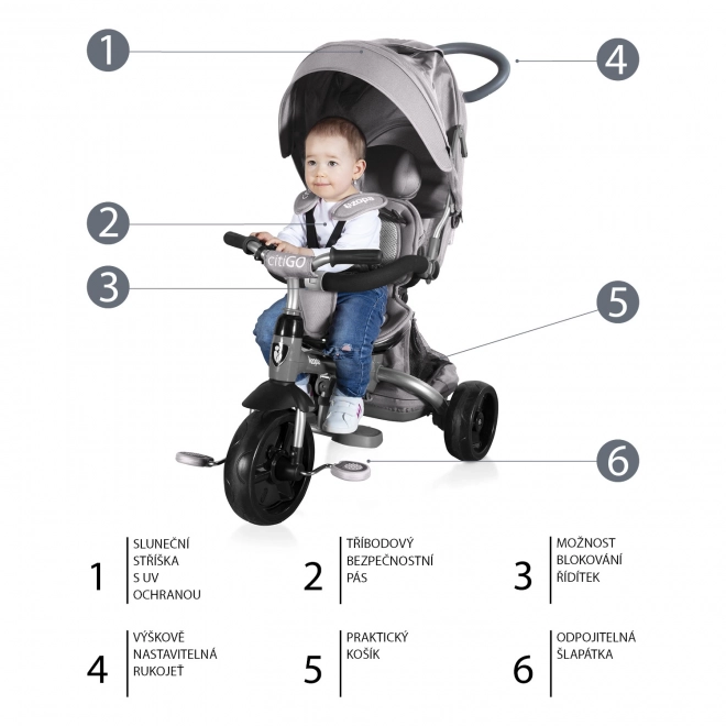 Triciclo per bambini Pearl Grey