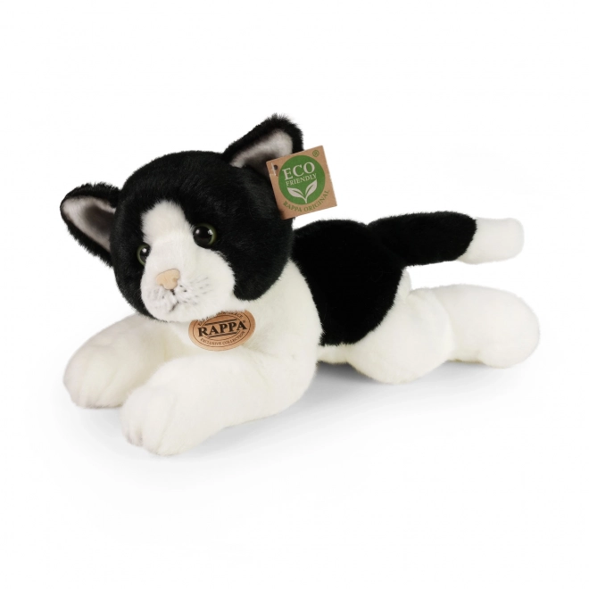 Gatto di peluche bianco-nero 30 cm eco-friendly