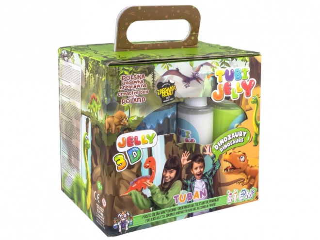 Set di Tubi Jelly 6 colori con piccolo acquario - Dinosauri