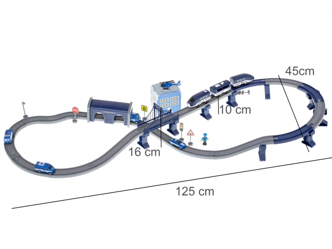 Set Treno Elettrico Con Auto Elicottero 92 Pezzi