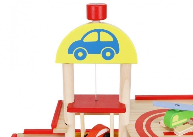 Garage parcheggio in legno per bambini