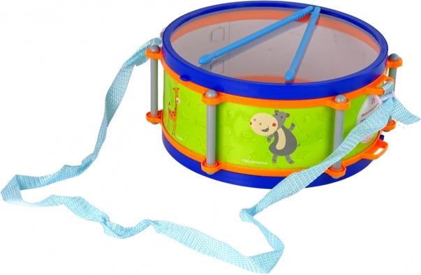Strumenti musicali per bambini - Set tamburo, tamburello, flauto, sonaglio, fisarmonica, animali