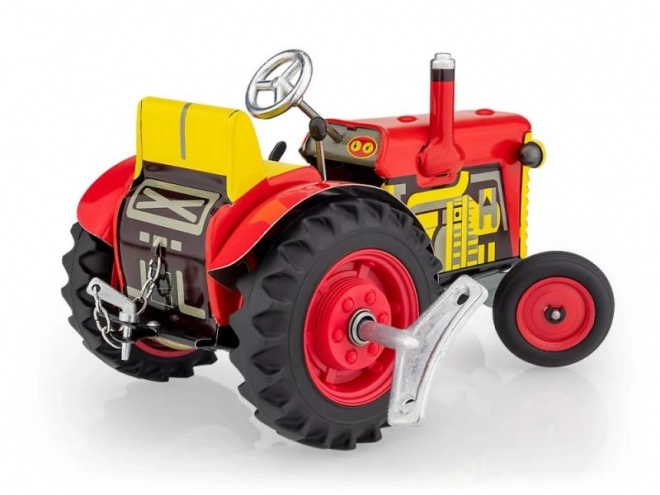 Trattore Zetor rosso a carica manuale 14cm in metallo