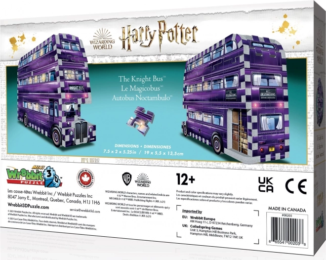 Puzzle 3D Wrebbit Autobus Magico di Harry Potter