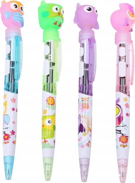 Penna con decorazione luminosa gufo