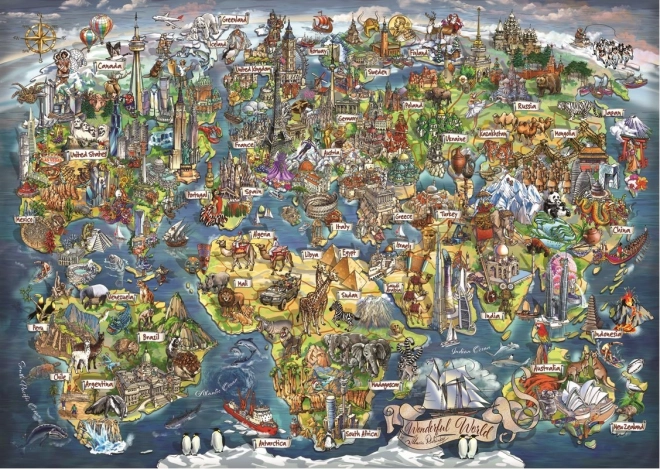 Puzzle Mappa Del Mondo 3000 Pezzi