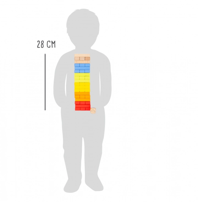Gioco torre di mattoni in legno arcobaleno