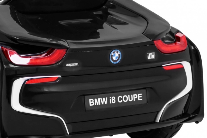 BMW I8 Lift Auto a batteria Nero + telecomando + avvio lento + cinture di sicurezza a 3 punti + MP3 USB + LED