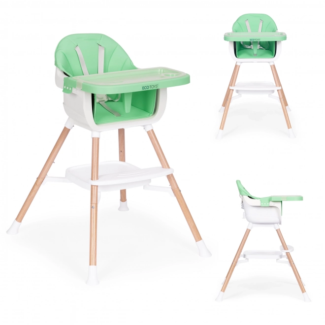 Sedia pappa 2 in 1 verde ecotoys