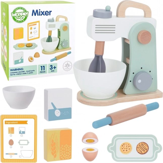 Frullatore da cucina in legno con accessori 11 pezzi di WOOPIE GREEN
