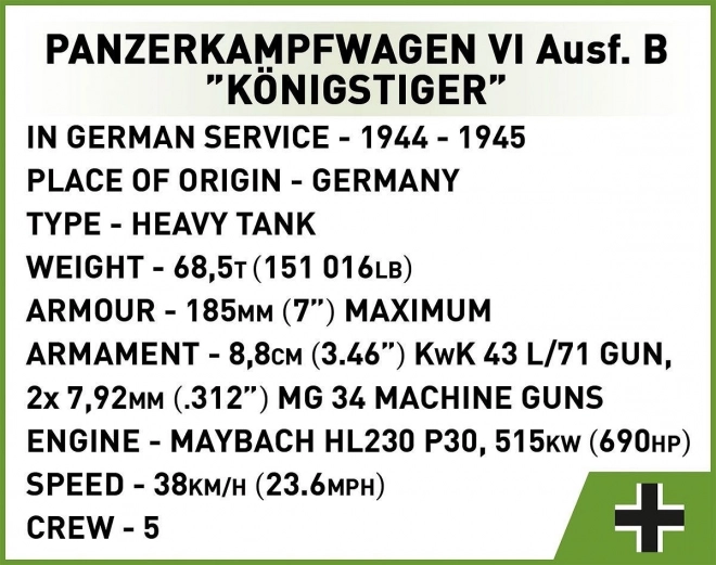 Carro armato Panzer VI Königstiger in scala