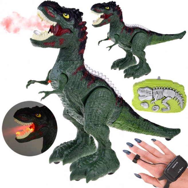 Dinosauro RC controllato da gesti e telecomando, luci, suoni e vapore – Zi