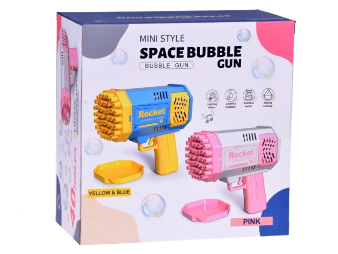 Set Pistola per Bolle di Sapone con Luce e Liquido per Bambini