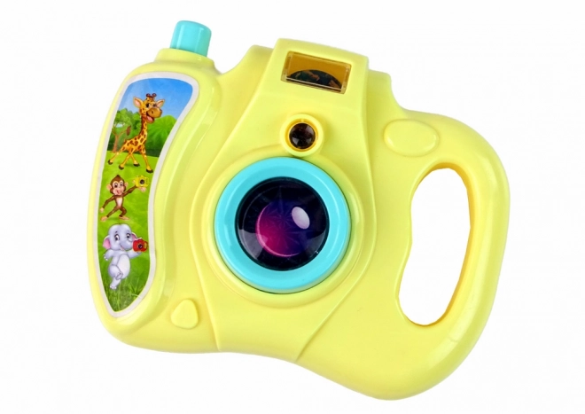 Fotocamera con proiettore animali gialla