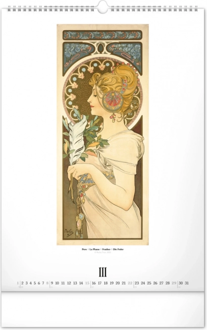 Calendario da parete Alfons Mucha 2026