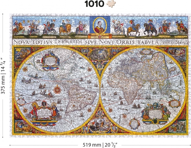 Puzzle in legno mappa antica Nova terrarum