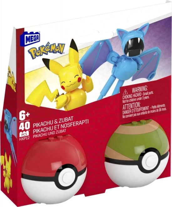 Megablok Pokémon Pokéball con Pikachu e Zubat