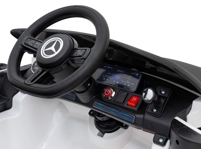 Mercedes Benz AMG EQA per bambini Bianco + Telecomando + Cinture di sicurezza a 5 punti + EVA + Display MP3 + LED