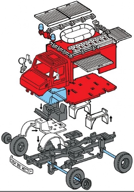 Modello Camion dei Pompieri Senza Colla