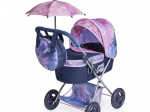 Passeggino pieghevole per bambole con parasole e borsa Magic Bubble 60 cm