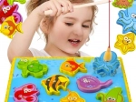 Puzzle da pesca magnetico in legno – animali marini