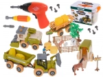 Fattoria per bambini – trattore, mietitrebbia e animali smontabili con trapano avvitatore a batteria