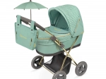 Passeggino pieghevole per bambole con parasole e borsa Capriccio 60 cm