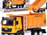 Camion ribaltabile per bambini con luci e suoni, carrozzeria in metallo, pull-back