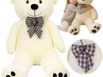 Orso di peluche 140 cm Kruzzel – giocattolo coccoloso color crema con fiocco