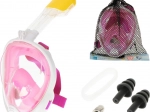 Maschera da snorkeling piena pieghevole S/M rosa