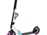 Monopattino pieghevole bianco‑rosa‑azzurro con tracolla