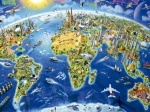 Educa puzzle mappa con monumenti mondiali 2000 pezzi