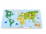 Mappa educativa del mondo in legno per bambini