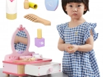 Coiffeuse in legno per bambini Viga rosa con accessori
