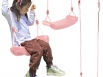 Altalena per bambini con corda rosa