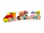 Trenino con auto puzzle in legno