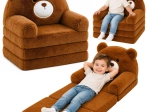 Poltroncina pieghevole per bambini 2 in 1 a orsetto – marrone