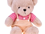 Orsetto di peluche Filip 58 cm con camicia vintage rosa