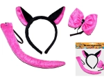 Set carnevale gattina – orecchie, fiocchetto e coda