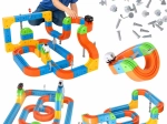 Blocchi da costruzione magnetici – pista da corsa e ferrovia 140 pezzi