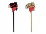 Cavallo di peluche su bastone con suoni 80 cm, nero