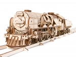 Puzzle meccanico in legno UGEARS V-Express locomotiva a vapore con tender